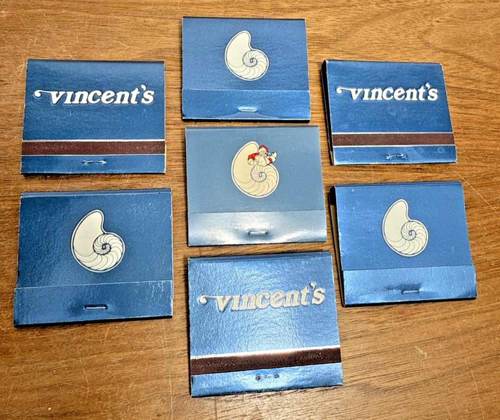 Dallas Texas Vincent’s Seafood Restaurant Matchbook Lot Since 1898 North Texas
